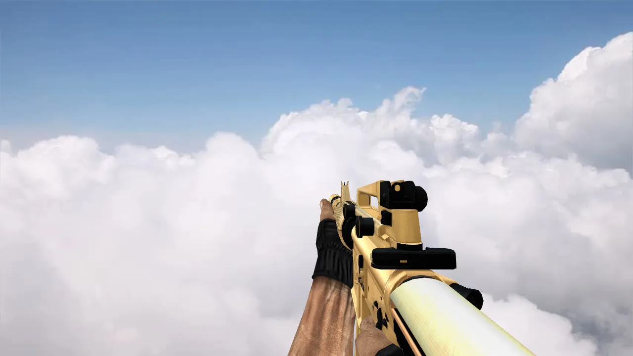 Скриншот Модель v_m4a1 Modernized M4A1 Desert Edition для CS 1.6: p_m4a1, w_m4a1, звуки, анимация осмотра