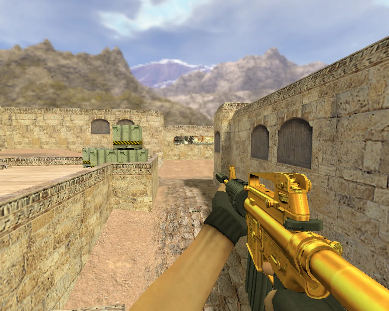 Скриншот Модель «М4А1 Золотой» v_ модели для CS 1.6: p_ и w_ с звуками, анимацией и обзором