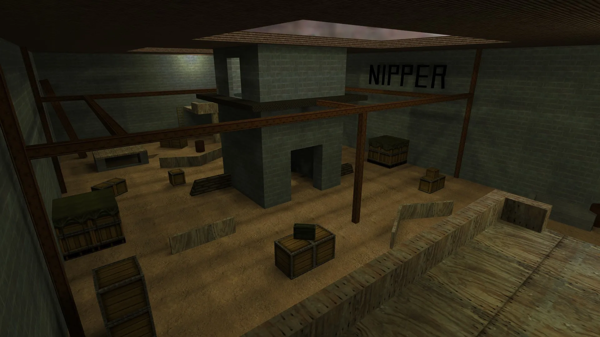 Скриншот Карты DE: arena_v2 для CS 1.6 — баланс сторон, тактика, .nav для ботов и оптимизация wpoly/epoly