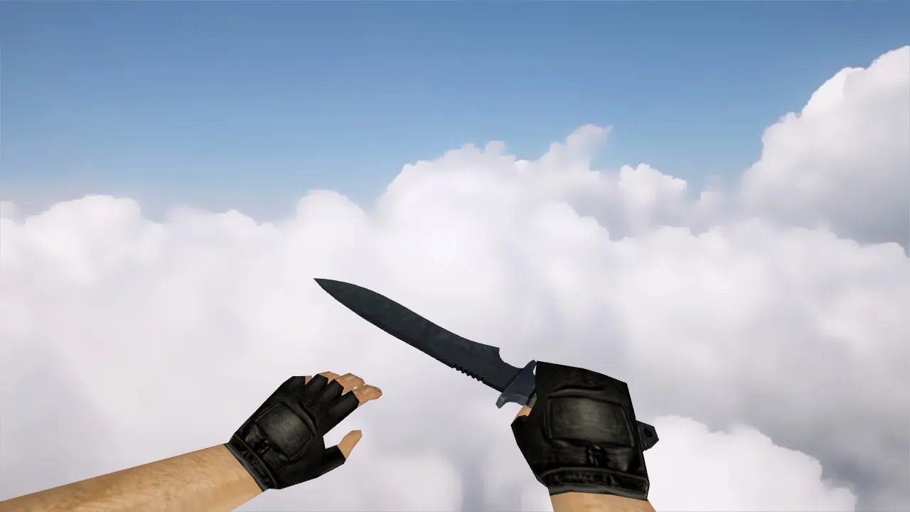 Скриншот Модель ножа v_classic_night для CS 1.6: анимация осмотра, звук, качество текстур и точная форма