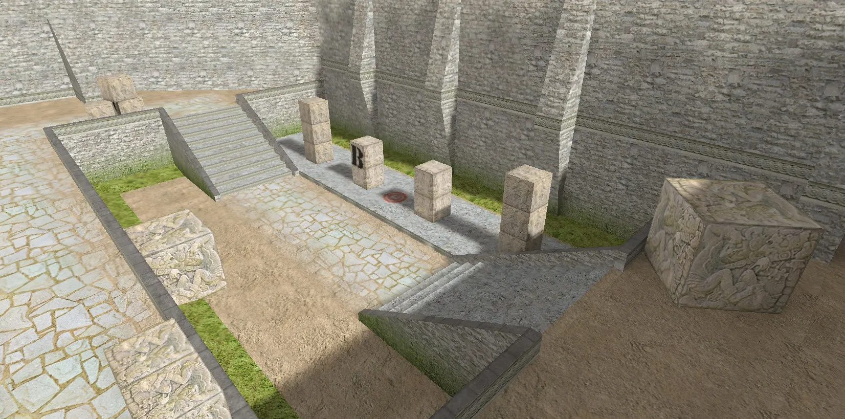 Скриншот de_aztecbridge для CS 1.6: точки, маршруты, .nav и оптимизация wpoly/epoly