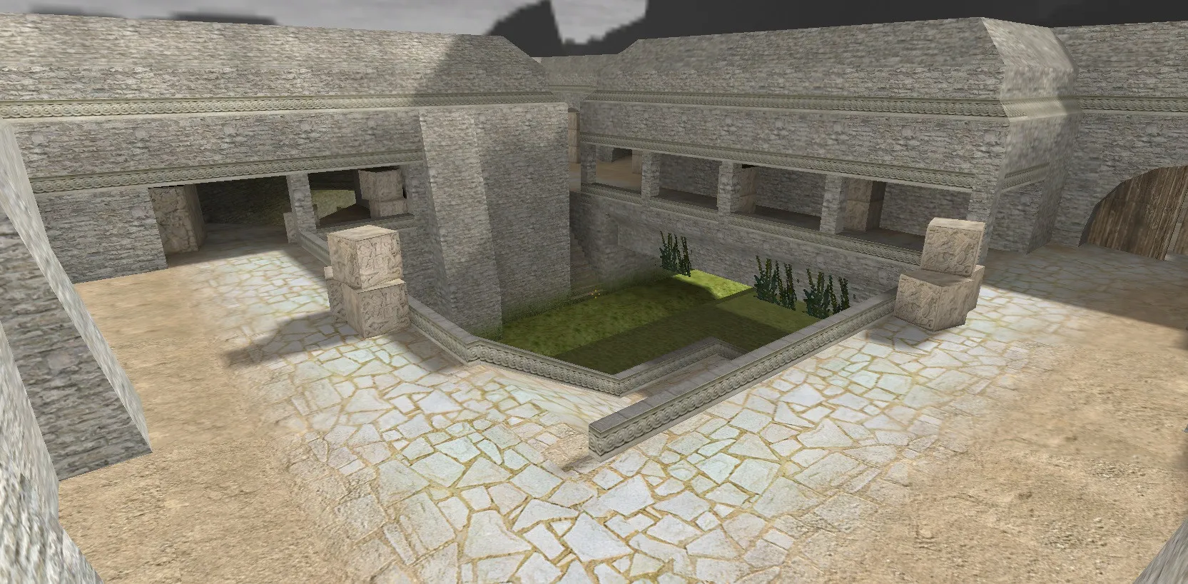 Скриншот  Карта de_aztec2ext для CS 1.6: тактика за Т и КТ, точки, .nav, оптимизация wpoly/epoly