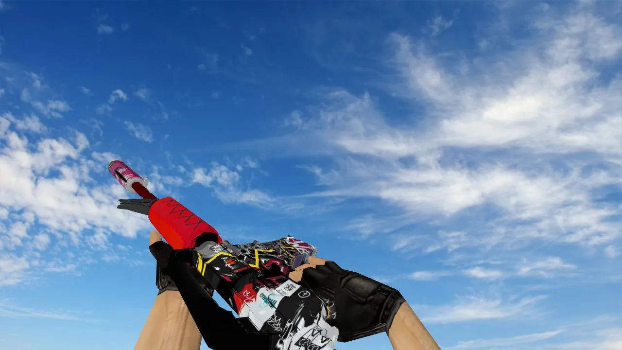 Скриншот М4А1 WildStyle v_model для CS 1.6: звуки, анимация осмотра, качество текстур и точность в игре