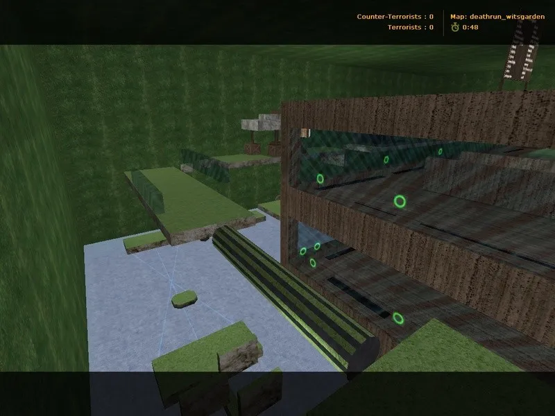 Скриншот  deathrun_witsgarden для CS 1.6: тактика, точки, навигация ботов и оптимизация карты