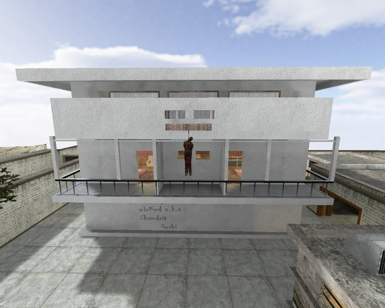 Скриншот  Карта fy_osama_house для CS 1.6: точки, маршруты, .nav для ботов, оптимизация и баланс