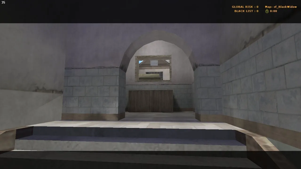 Скриншот  Карта cf_blackwidow для CS 1.6: обзор, тактика за CT/T, баланс сторон, .nav и оптимизация