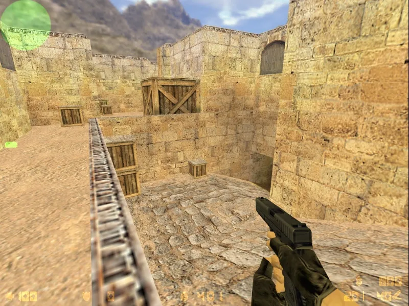 Скриншот  de_dust25 карта для CS 1.6: точки, раунды за CT/T, оптимизация wpoly/epoly и .nav для ботов