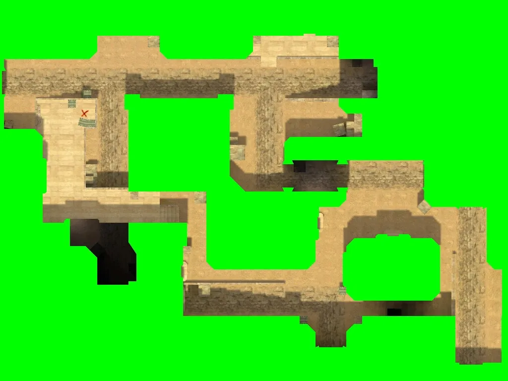 Скриншот  de_dust2_2x2_ilz — DE карта для CS 1.6: баланс сторон, точки, спавны и нав для ботов