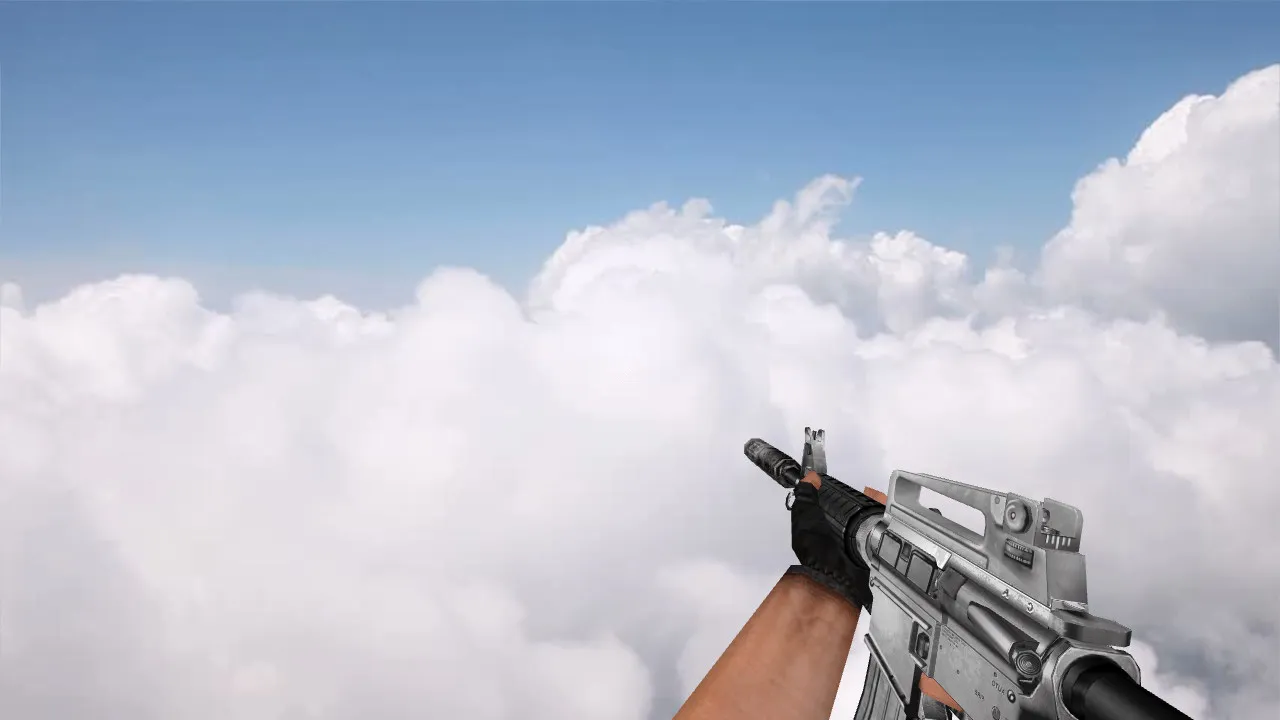 Скриншот Модель v_m4a1 Silverstone для CS 1.6: p_m4a1, w_m4a1, звуки, анимация осмотра, текстуры и сборка под сервер