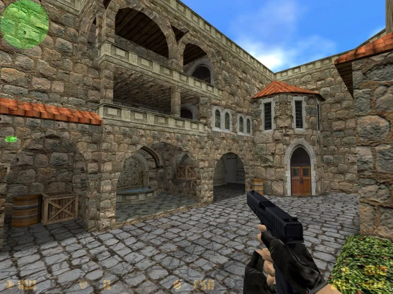 Скриншот  Карта de_abbaye_fcs для CS 1.6: планировка, точки, гайды за CT/T и оптимизация под сервер