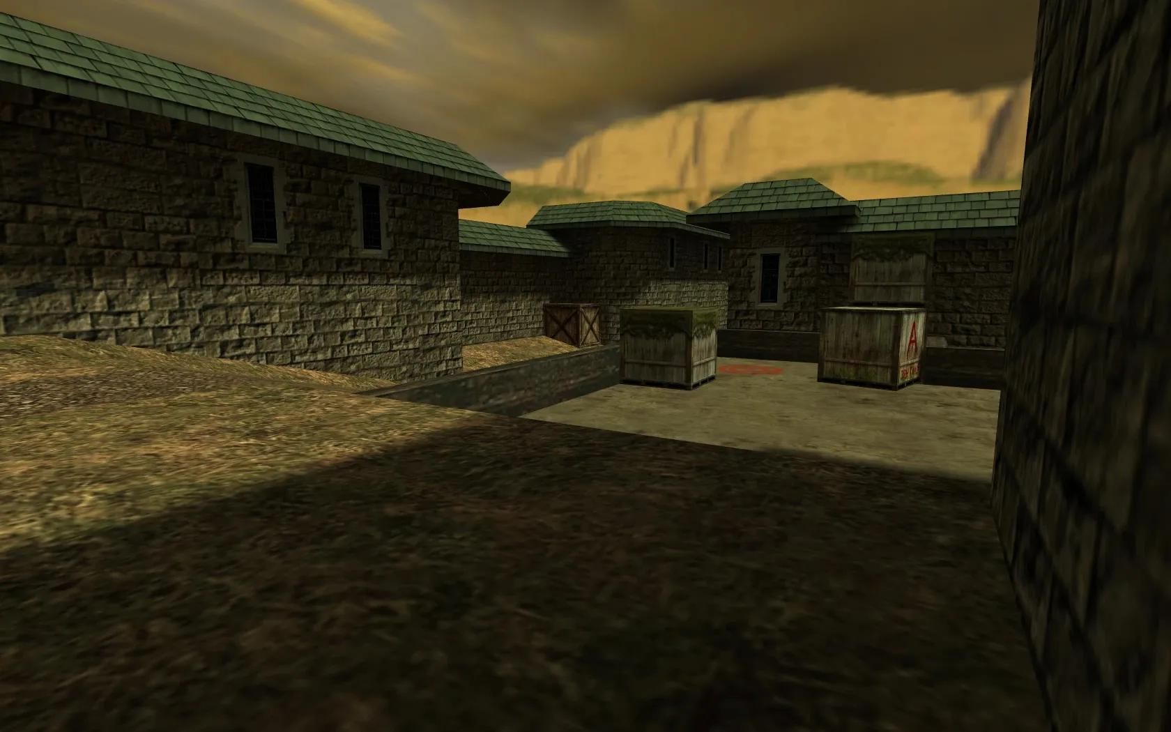 Скриншот  Карта de_dust2_storm для CS 1.6: баланс сторон, точки, .nav для ботов, оптимизация wpoly/epoly