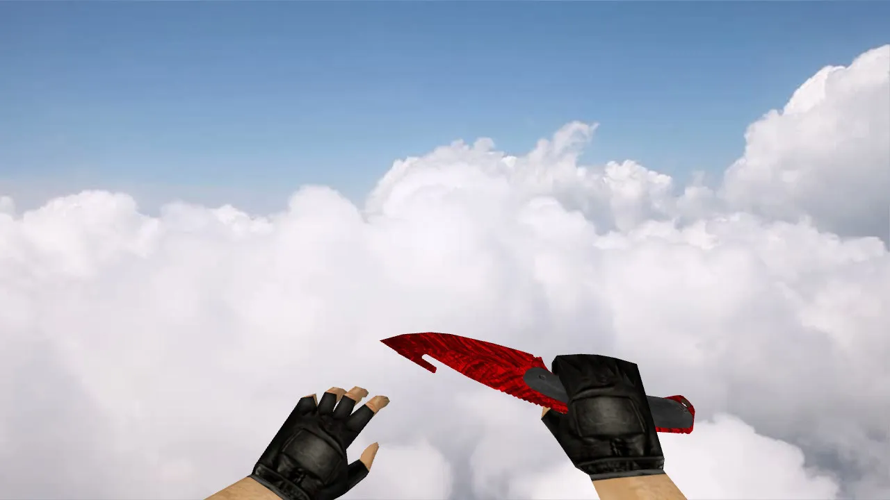 Скриншот Модель ножа «Gut Knife Ruby Red» для CS 1.6: v_ p_ w_ модели, звук, анимация осмотра и текстуры