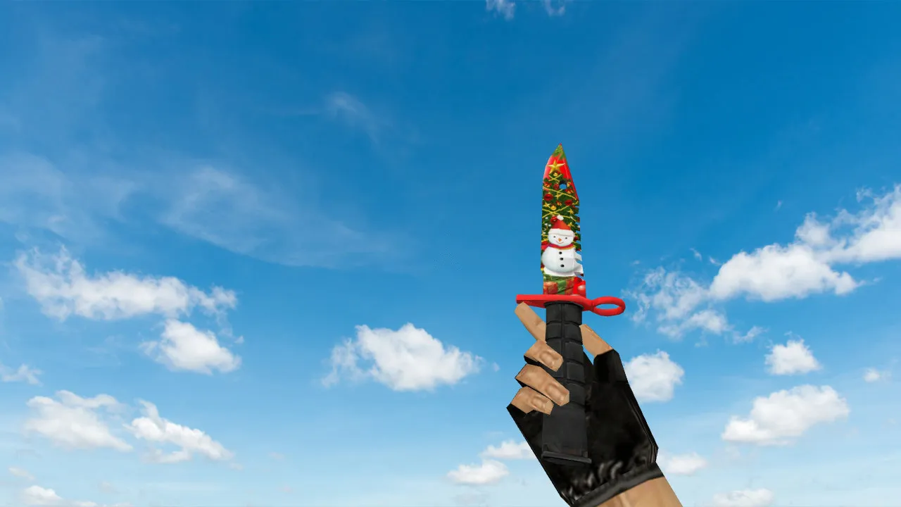 Скриншот Модель ножа M9 Bayonet Xmas v_ для CS 1.6: звуки, анимация осмотра, текстуры и точная форма в игре