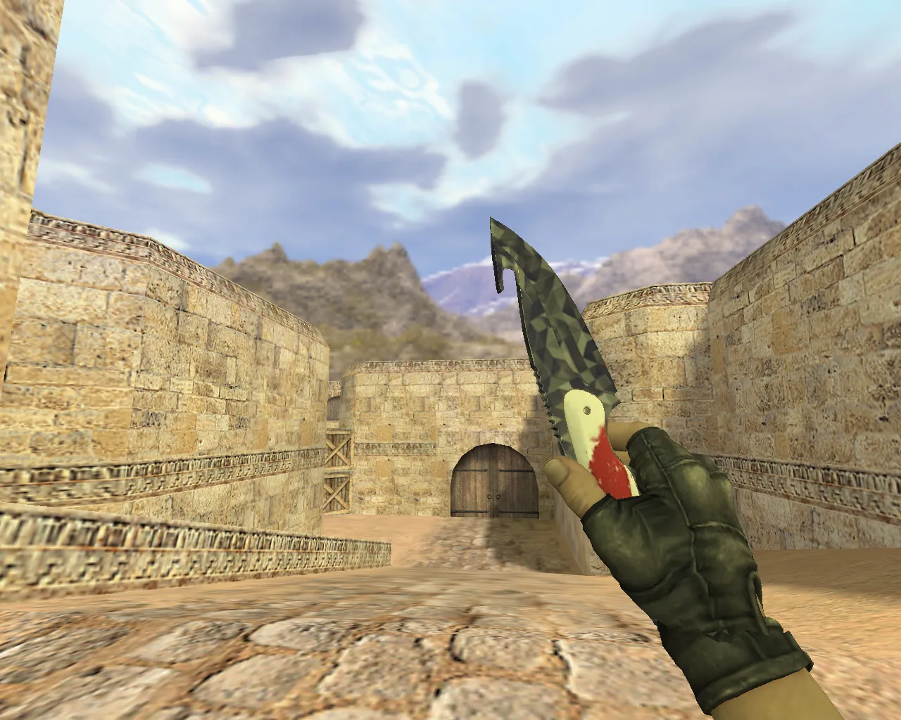 Скриншот Нож с лезвием-крюком «Черная призма» v_ модели для CS 1.6: анимация осмотра, звуки, текстуры