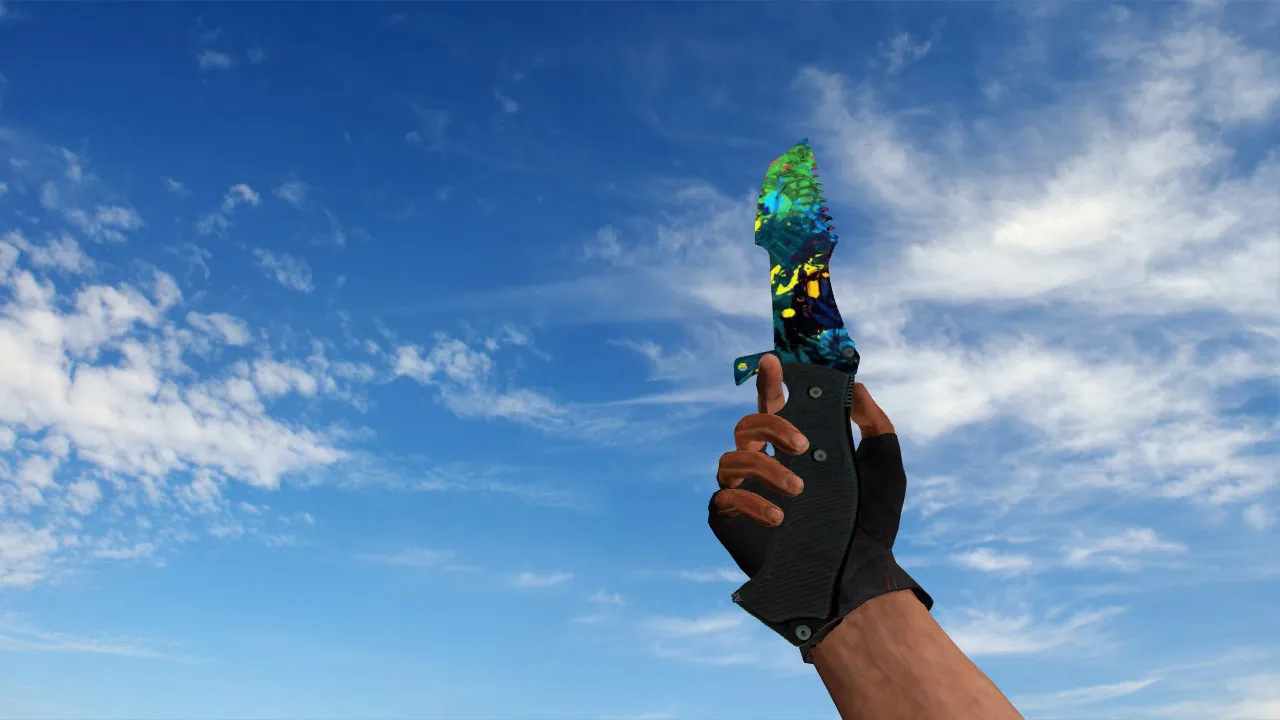 Скриншот Модель ножа Huntsman Knife Paintsplash v_ для CS 1.6: звуки, анимация осмотра, v_/p_/w_ и текстуры