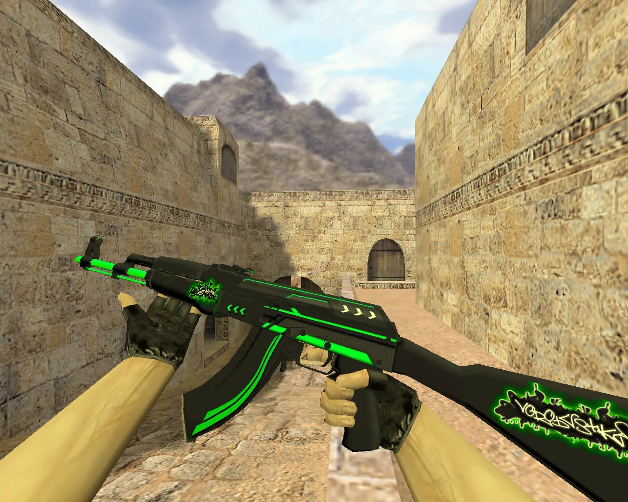 Скриншот Модель «АК-47 Зеленая линия» для CS 1.6