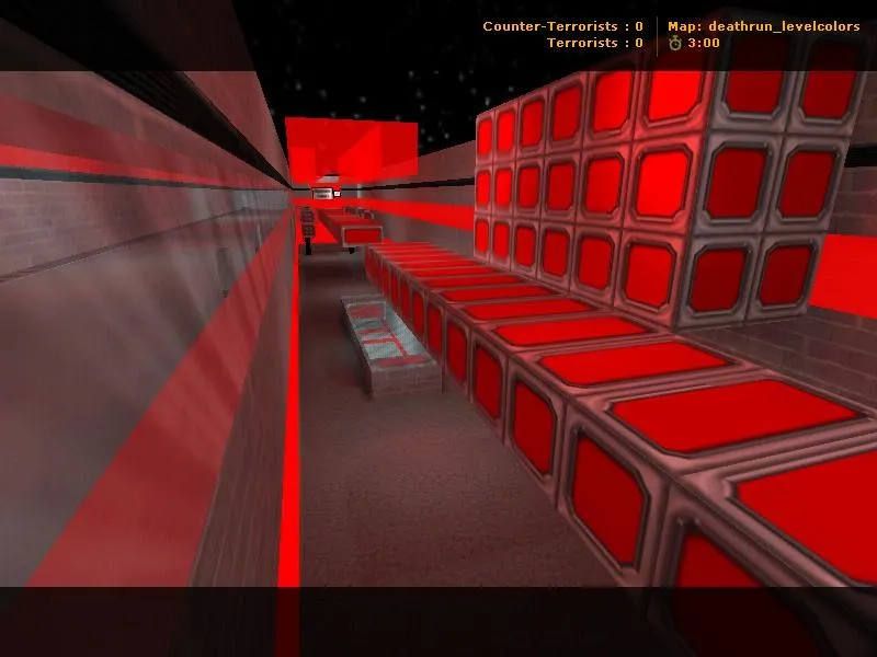 Скриншот  deathrun_levelcolors — карта Deathrun для CS 1.6: точки, рейты, навигация ботов и настройка