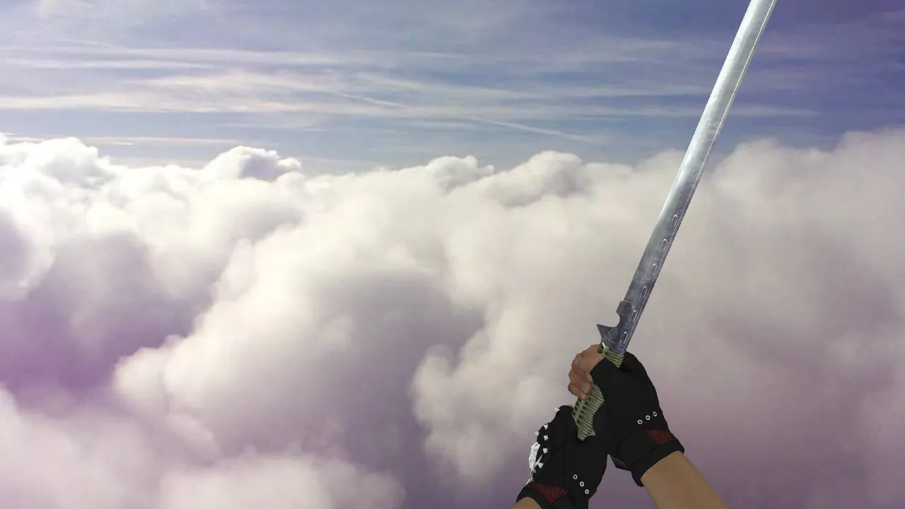 Скриншот Модель ножа «Ninjato» для CS 1.6: v_, p_, w_ модели, звук, анимация осмотра и качество текстур