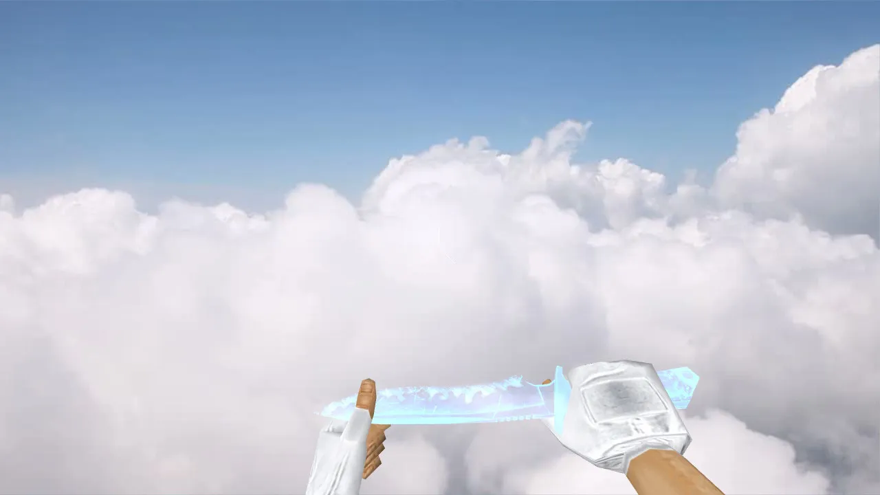 Скриншот Модель ножа «Frozen» v_knife для CS 1.6: p_ и w_ версии, звуки, анимация осмотра