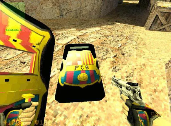 Скриншот Модель щита «FC Barcelona Shield» для CS 1.6: v_ и p_ модели, звуки, анимация, текстуры 1024x1024