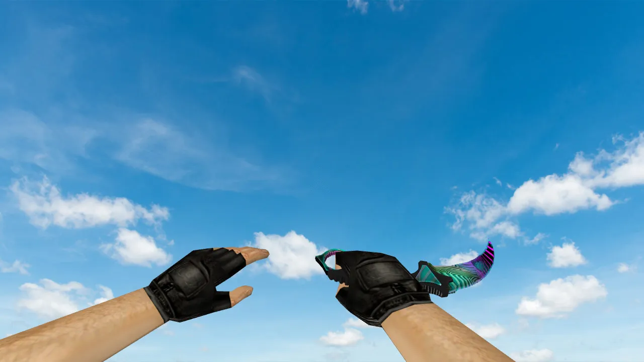 Скриншот Модель v_karambit_psychedelic для CS 1.6: нож Karambit Psychedelic, p_ и w_ модели, звуки, анимация осмотра