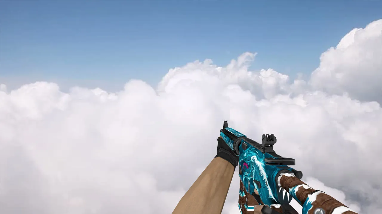 Скриншот Модель v_m4a1 «M4A4 Winter Wyvern» для CS 1.6: p_ и w_ модели, звуки и анимация осмотра