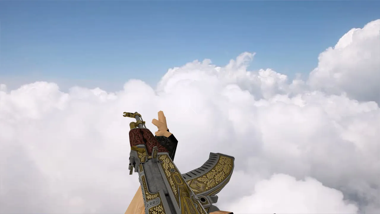 Скриншот Модель v_ak47 «AK-47 Royal Platinum Gold» для CS 1.6: p_ и w_ версии, звуки, анимация осмотра