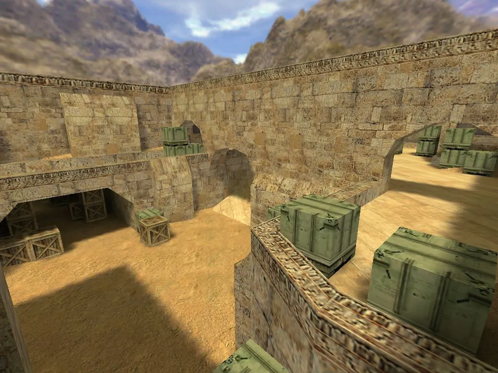 Скриншот  Карта de_sandrush для CS 1.6: подробный анализ и стратегии