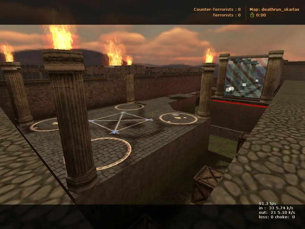 Скриншот  deathrun_skarlax для CS 1.6: тактика за терр/контр, точки, настройка ботов, .nav и оптимизация