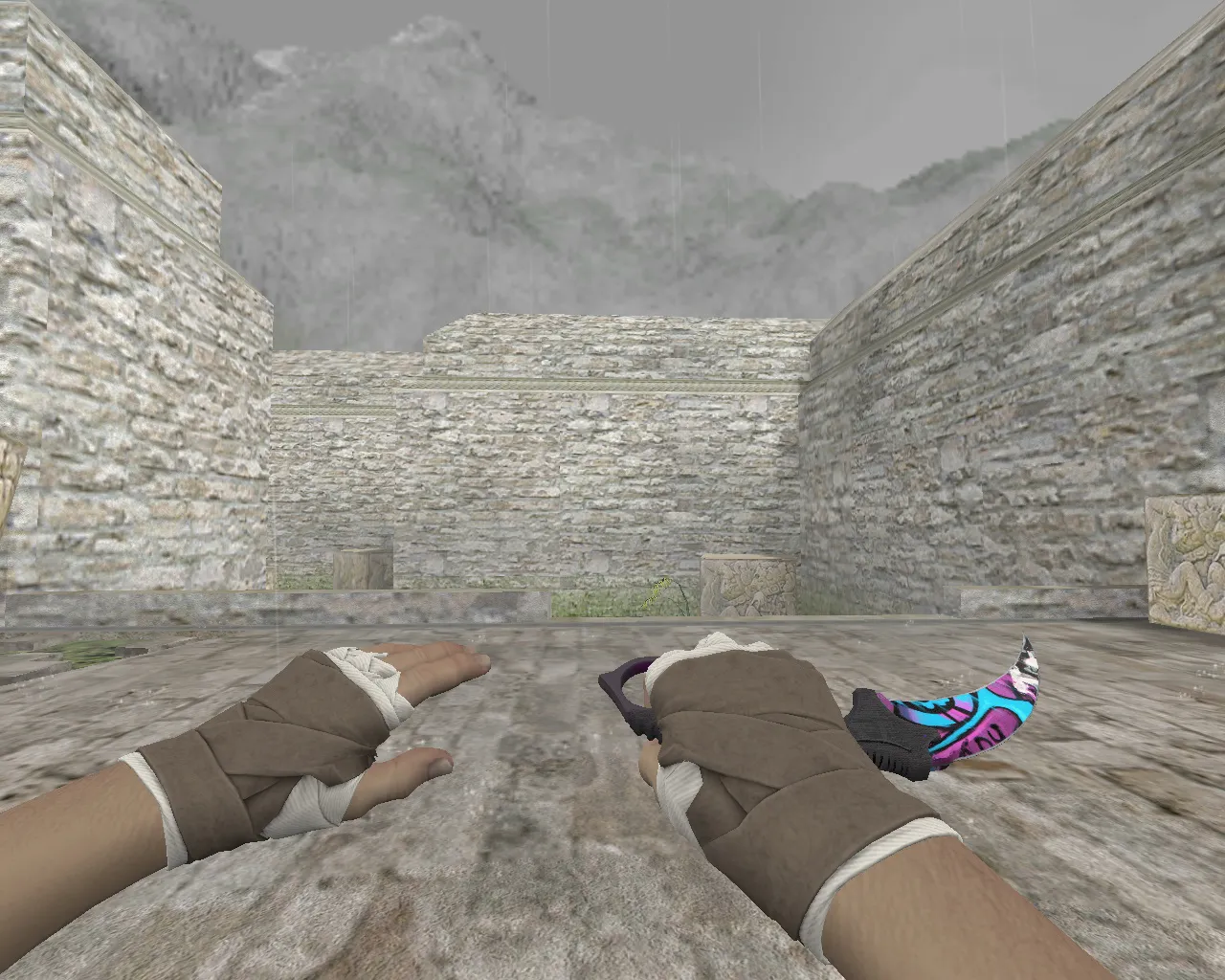 Скриншот Керамбит «Горячие грезы» для CS 1.6: p_ и v_ модели, анимация осмотра, звуки и качество текстур