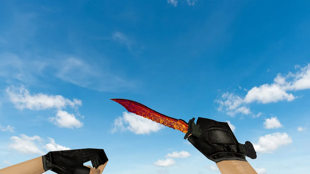 Скриншот Модель ножа Bowie Knife Armageddon для CS 1.6: v_ / p_ / w_ модели, звук, анимация осмотра, текстуры и установка