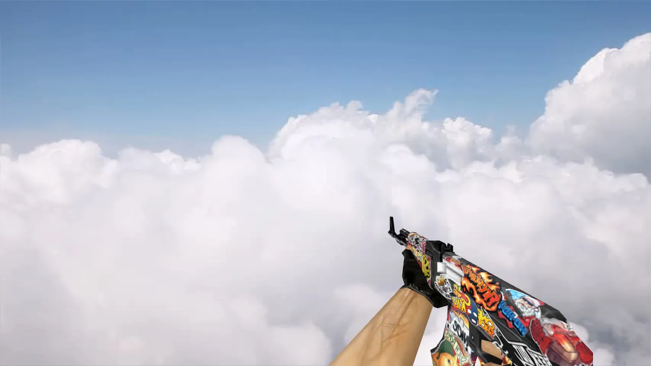 Скриншот Модель v_ и p_ Default AK-47 Sticker для CS 1.6: звуки, анимация осмотра и текстуры