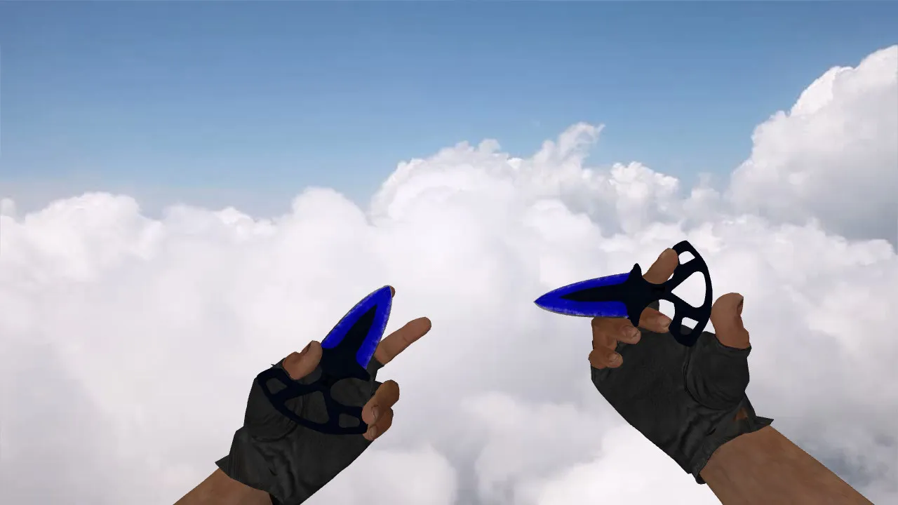 Скриншот Модель ножа «Shadow Daggers Doppler Sapphire» v_ нож для CS 1.6: p_ и w_ модели, звуки, анимация осмотра, текстуры