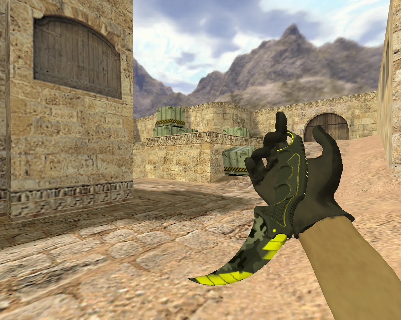 Скриншот Модель ножа «Керамбит Нервный» v_ для CS 1.6: p_ и w_ модели, звук, анимация осмотра и текстуры