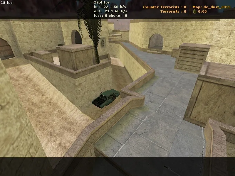 Скриншот  Карта de_dust_2015 для CS 1.6: точки, маршруты за Т и КТ, .nav для ботов, оптимизация wpoly/epoly