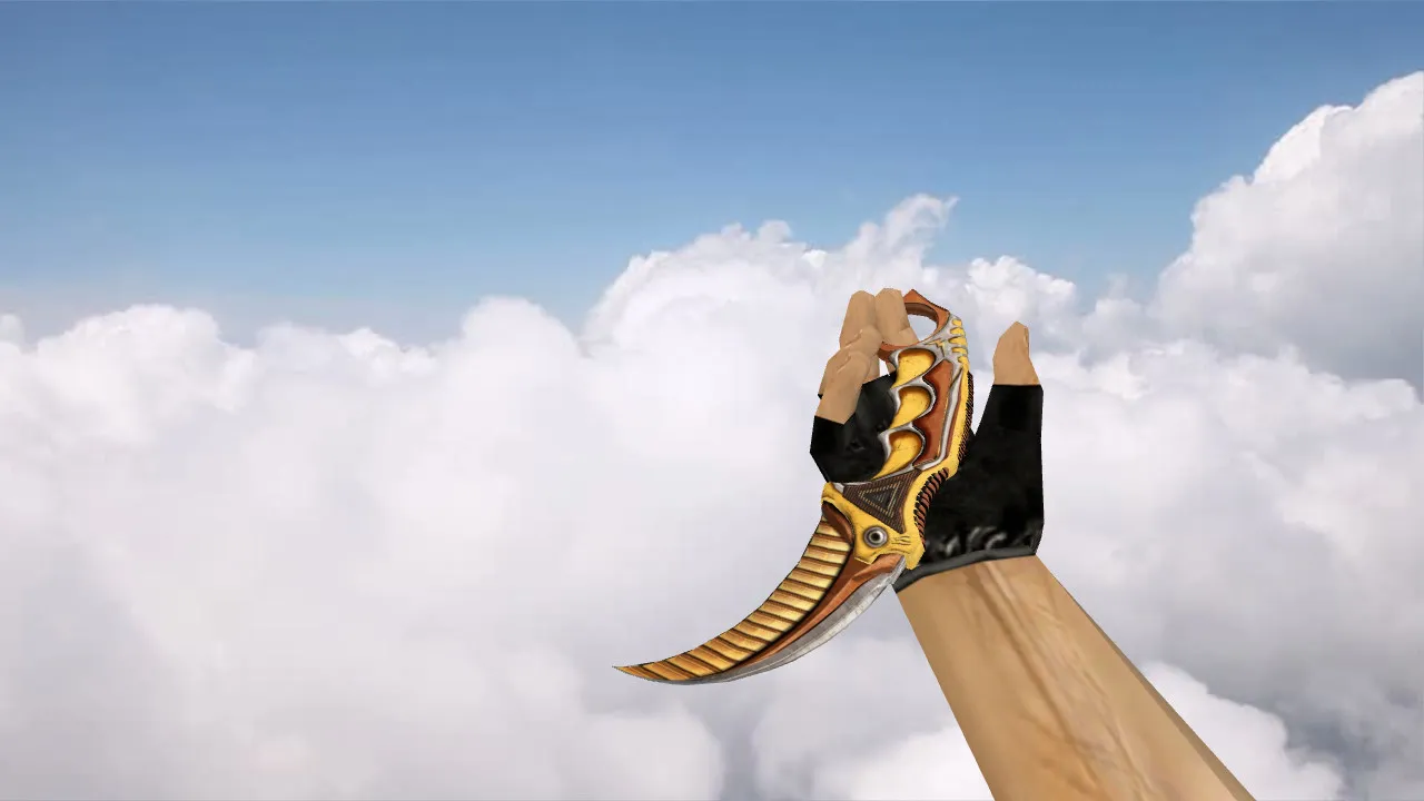 Скриншот Модель ножа v_ и p_ Karambit Warmech для CS 1.6: звуки, анимация осмотра, качество текстур