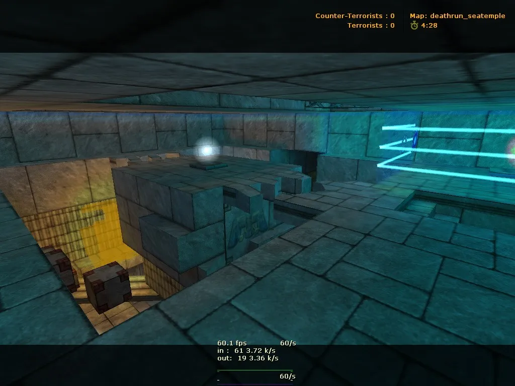Скриншот  deathrun_seatemple для CS 1.6: карта Deathrun, точки за T/CT, .nav для ботов и оптимизация