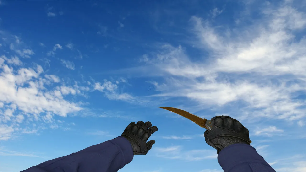 Скриншот Flip Knife Golden модель v_knife_flipg для CS 1.6: осмотр, звуки, текстуры и анимации