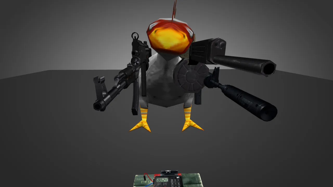 Скриншот Модель «Die-Hard Chicken1» для CS 1.6 - Уникальный скин для игроков