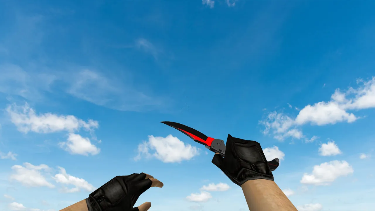 Скриншот Модель ножа v_knife_falchion_redline для CS 1.6: p_ и w_ модели, звук, анимация осмотра, текстуры