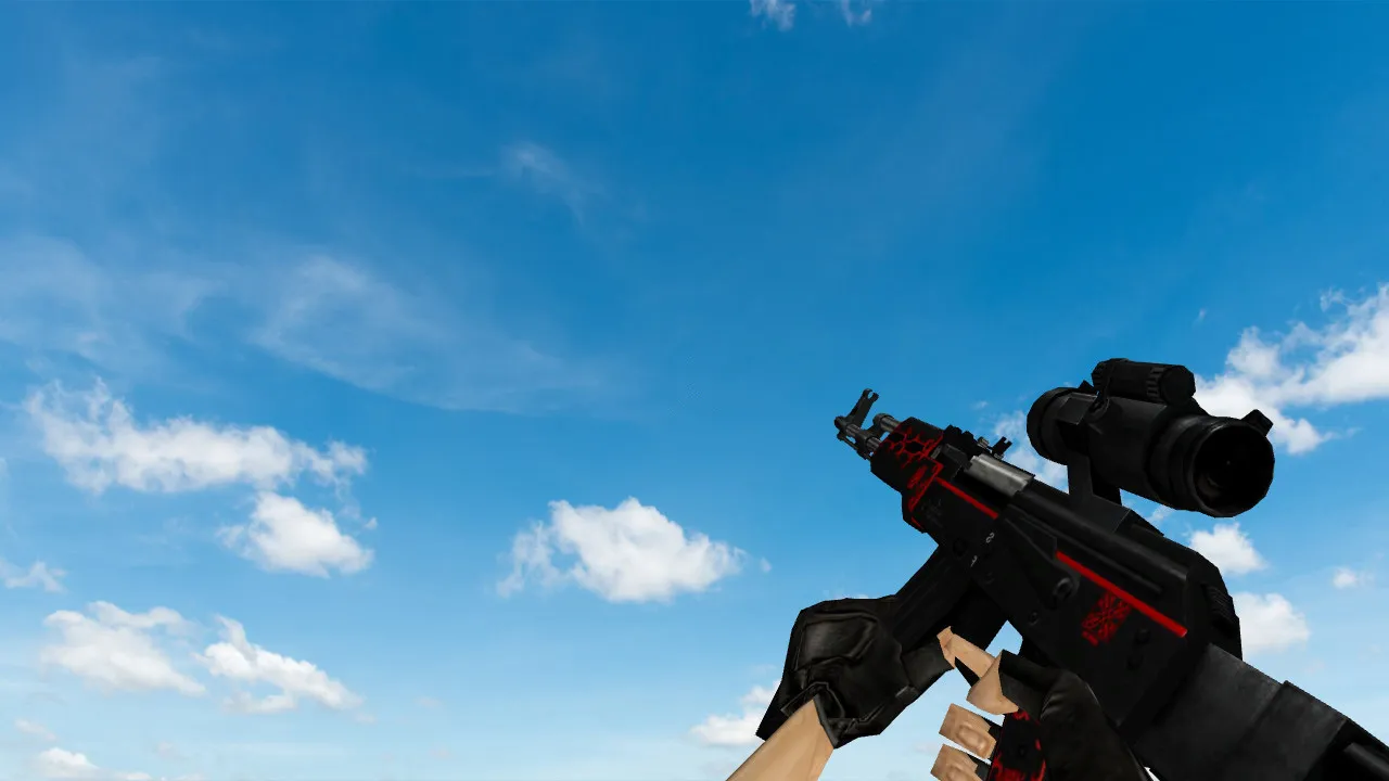 Скриншот Модель MP5 «AK74 Красная линия» для CS 1.6 — Вперед к победе