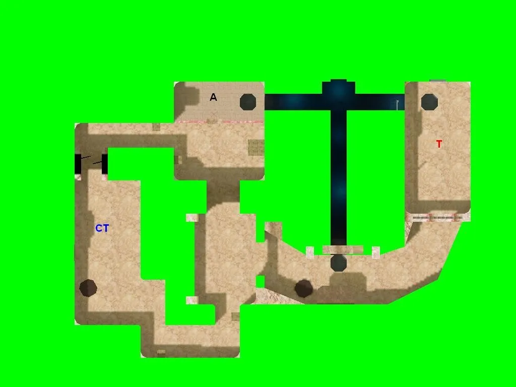 Скриншот  Карта de_devilz для CS 1.6: баланс сторон, точки, .nav для ботов, оптимизация wpoly/epoly и настройка сервера