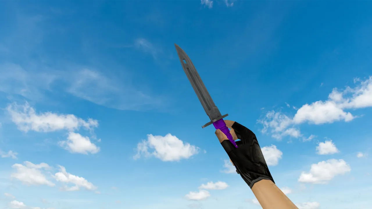 Скриншот Модель «Штык-нож Ультрафиолет» v_knife_ultraviolet для CS 1.6: p_, w_ модели, звук и анимация осмотра