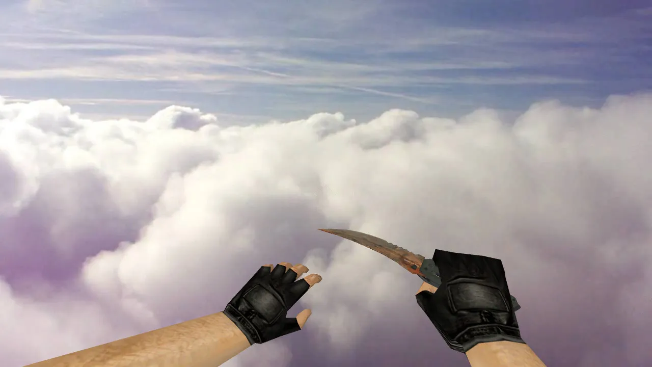 Скриншот Модель ножа Flip Knife Rust and Dirt для CS 1.6: v_, p_, w_ модели, звуки, анимация осмотра и качество текстур