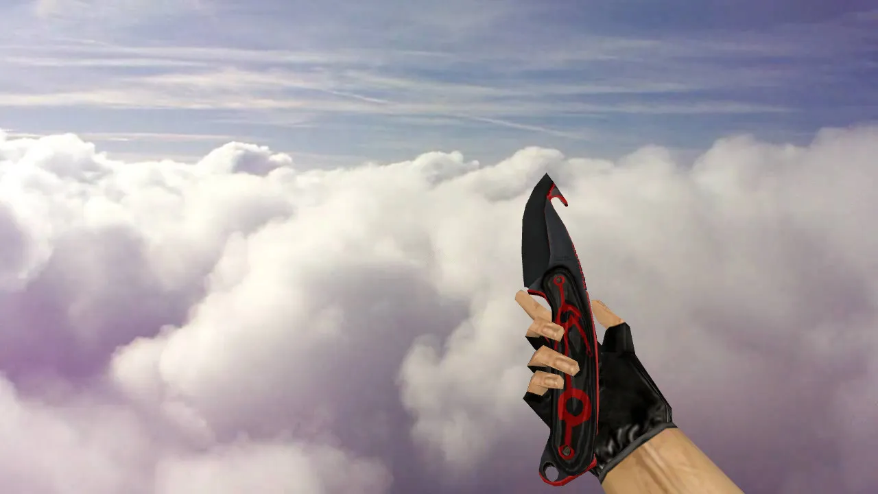 Скриншот Модель «Gut Knife Cyber Red» для CS 1.6: v_, p_, w_ нож, анимация осмотра, качество текстур и звук