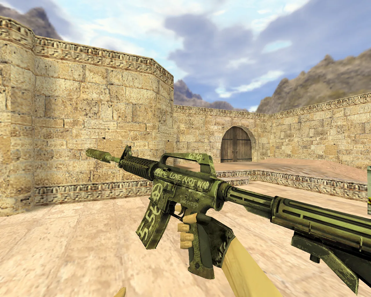 Скриншот Модель «М4А1 Взгляд в прошлое» v_ p_ w_ для CS 1.6: анимация осмотра, звуки, текстуры