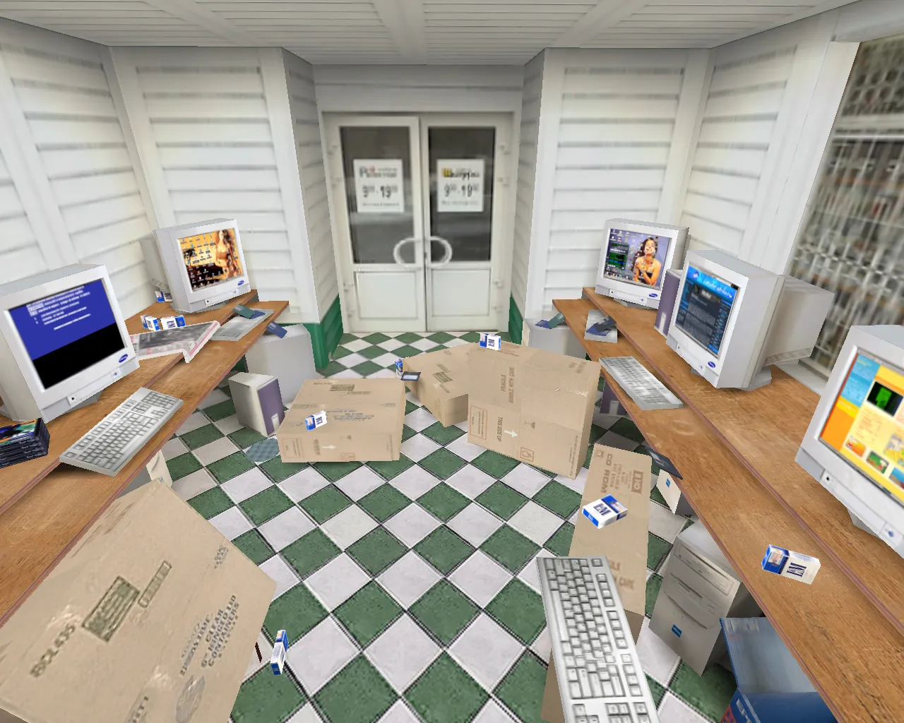 Скриншот  Карта «de_inetcafe» для CS 1.6: Тактика и особенности