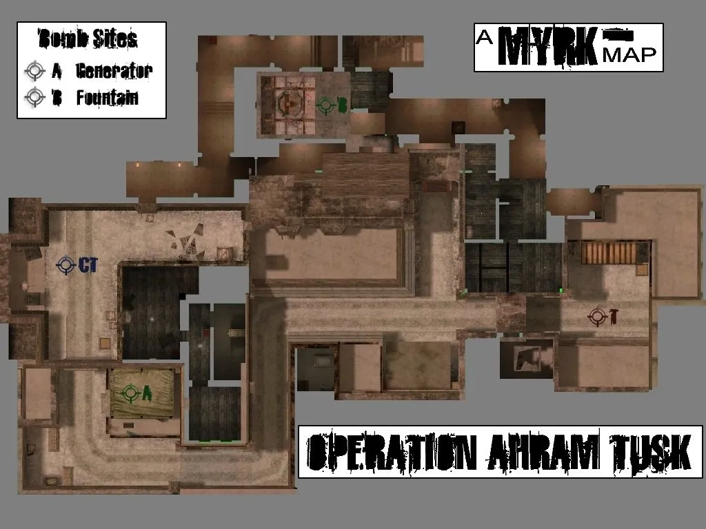 Скриншот Карта de_ahram для CS 1.6: точки, маршруты, баланс сторон и настройка ботов