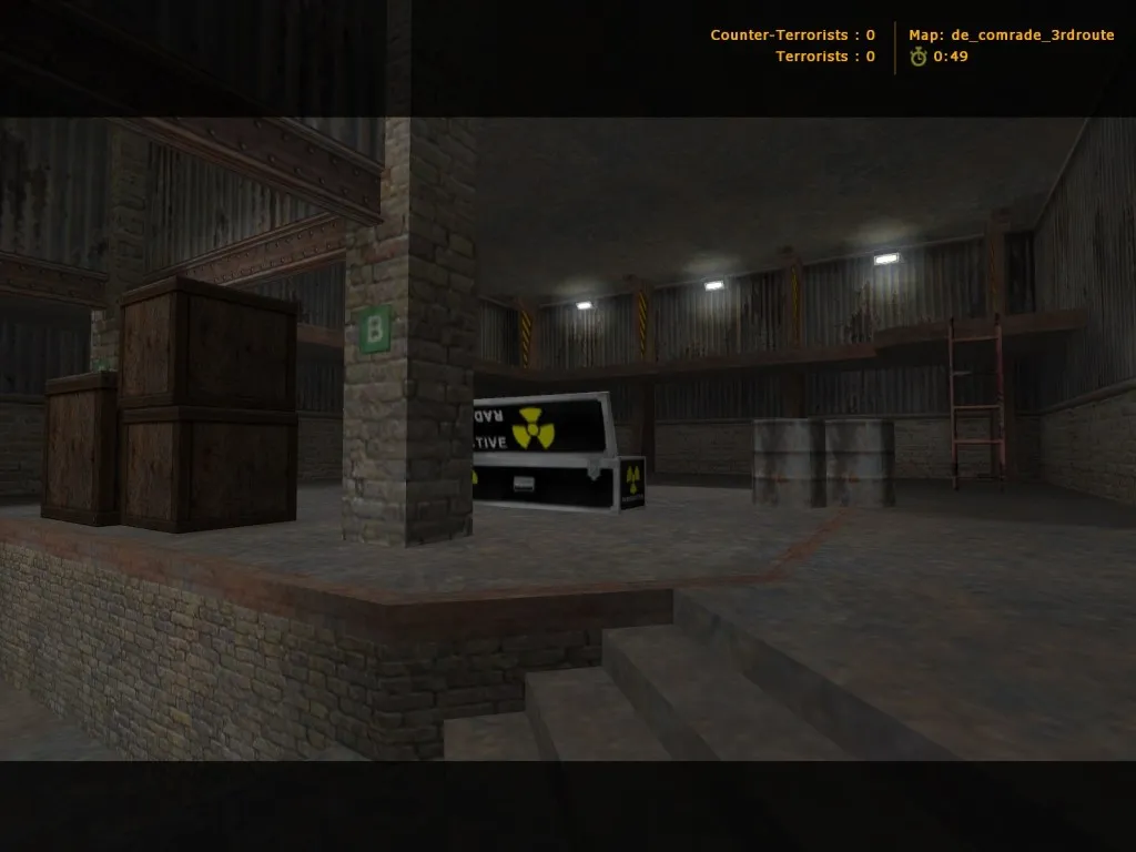 Скриншот Карта de_comrade_3rdroute для CS 1.6: тактика за CT/T, точки, .nav и оптимизация