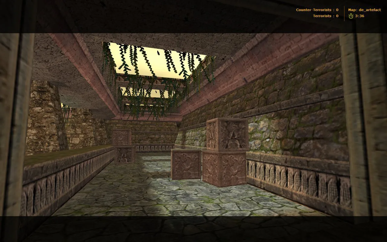 Скриншот  de_artefact для CS 1.6: карта, тактика сторон, боты .nav, оптимизация wpoly/epoly и баланс